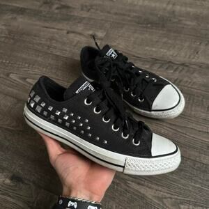 Rare Vintage Y2K Black Studded Silver Rockstar Converse
